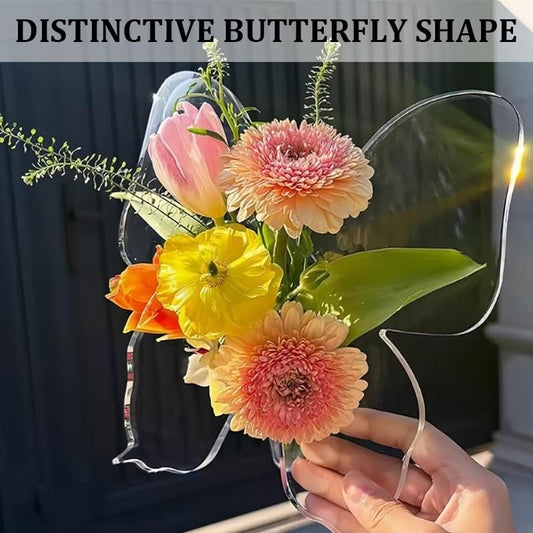 Clear Butterfly Frame Vase, Art Flower Holder
