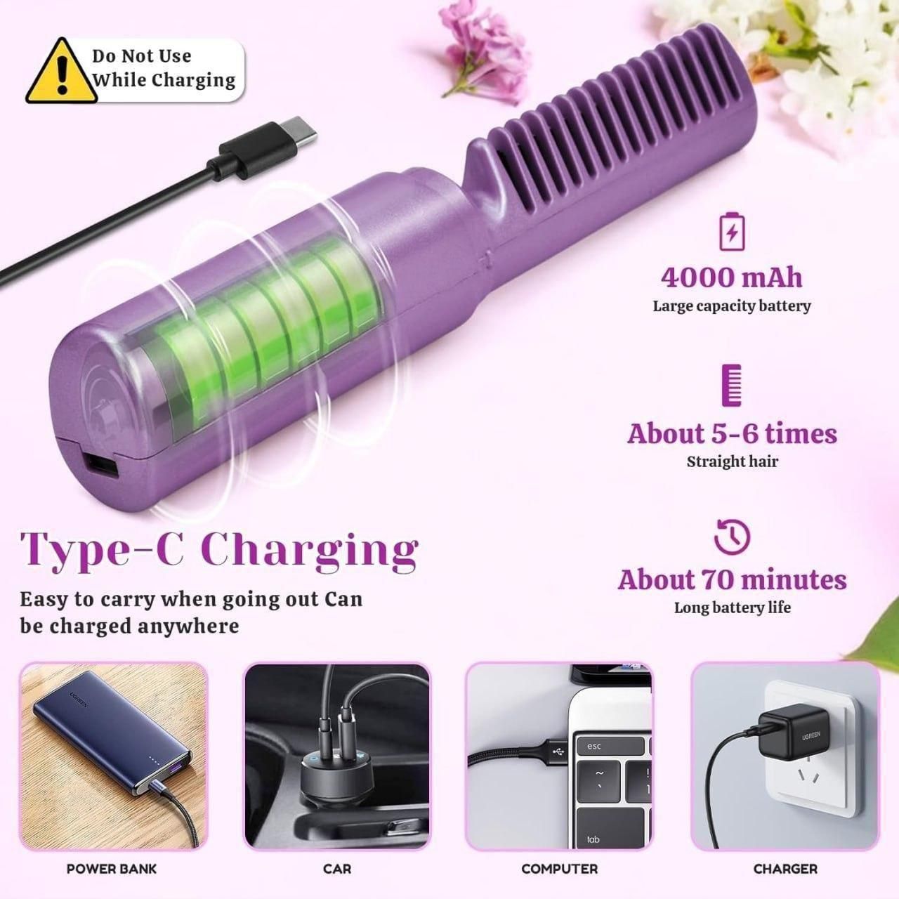 Portable Mini Hair Straightener, Hot Comb