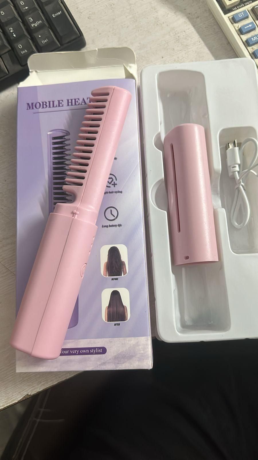 Portable Mini Hair Straightener, Hot Comb